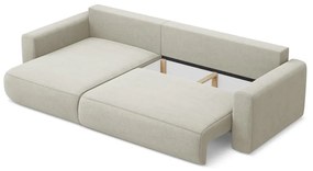 Divano angolare beige allungabile/con contenitore (con penisola a sinistra/con chaise lounge) Kapua – Makamii