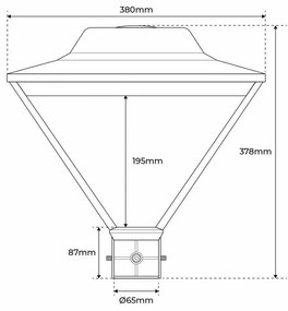 Lampione 50W OSRAM LED 130lm/w, No Flickering IP65 DIMMERABILE 0-10V Colore Bianco Caldo 3.000K