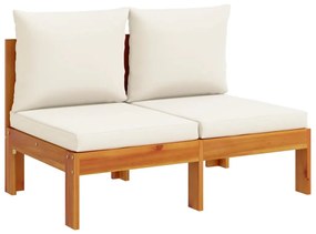Set divano da giardino 6 pz con cuscini in massello di acacia