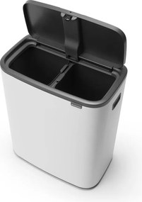 Bidone in acciaio bianco touch per raccolta differenziata 60 l Bo Touch Bin - Brabantia