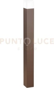 Tower paletto in alluminio corten opaco ip54  1 luce attacco e27 h....