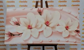 Quadro su tela – Magnolia di lusso con perle