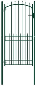 Cancello Per Recinzione Con Punte İn Acciaio 100x200 Cm Verde /