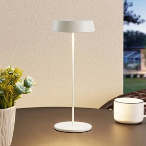 Lucande Lampada da tavolo ricaricabile a LED Tibia, bianco, alluminio,