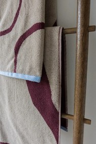 Asciugamano tipo terry burgundy/greige in cotone organico 70x133 cm Nova Arte – Mette Ditmer Denmark