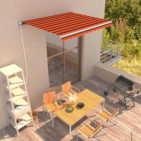 Tenda Da Sole Retrattile Manuale 300x250 Cm Arancione E Marrone /