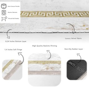 Tappeto in bianco-oro 120x180 cm - Mila Home