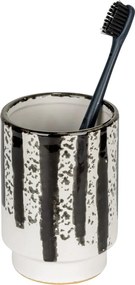 Portaspazzolino bianco e nero in ceramica Subiza – Wenko
