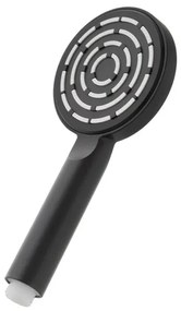 Doccetta tonda monogetto da 23,5 cm nero opaco in ABS anticalcare Hidra