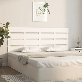 Testiera per letto bianca 140x3x80 cm in legno massello di pino