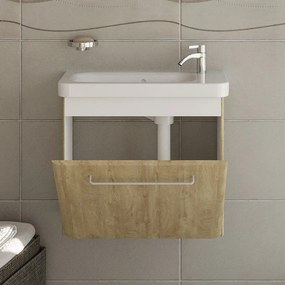 Mobiletto bagno 60 cm profondità ridotta colore rovere | LAC-IRIS-60-R - KAMALU