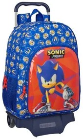 Trolley per la Scuola Sonic Prime Azzurro 33 x 42 x 14 cm