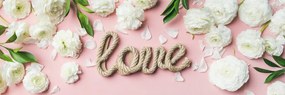 Quadro su tela – Scritta Love in stile romantico