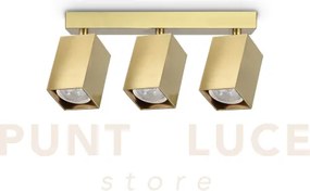 Dynamite faretto ottone 3 luci attacco gu10 27,5cm lampadina inclus...