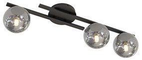 Plafoniera Moderna Nettuno Acciaio Nero 3 Luci E14 Ip20