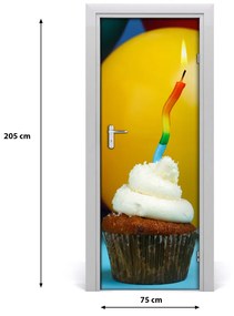 Adesivo per porta Cupcake di compleanno 75x205 cm
