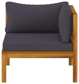 Set divani da giardino 8 pz con cuscini in massello di acacia
