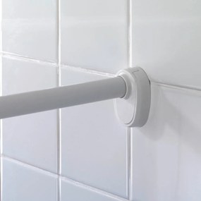 Consolle di colore argento con forma curva per tenda da doccia - Wenko