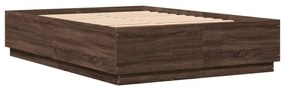 Giroletto luci led rovere marrone 140x200 cm legno multistrato