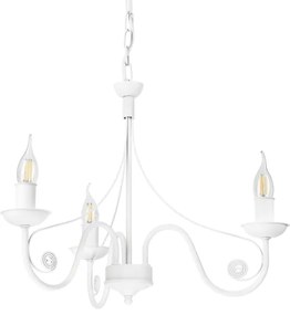 Lampadario a sospensione con catena DONATO 3xE14/40W/230V bianco