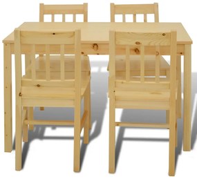 Tavolo con 4 sedie in legno naturale