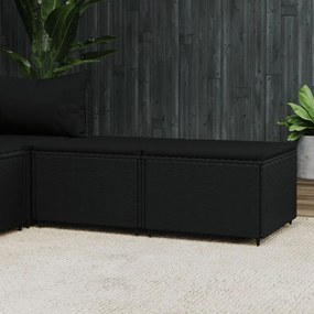 Poggiapiedi Da Giardino Con Cuscini İn Polyrattan Nero /