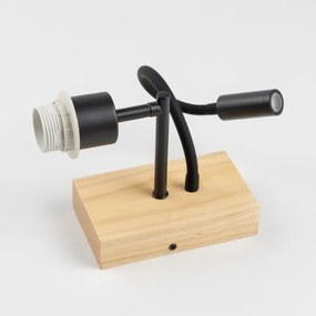 Brilagi - Applique a LED NUBILA WOOD 1xE27/25W/230V + LED/3W quercia/viola