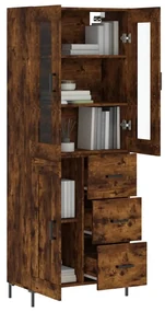 Credenza rovere fumo  69,5x34x180 cm in legno multistrato