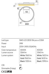 Redo 01-2835 - Applique a LED dimmerabile FEBE LED/24W/230V oro