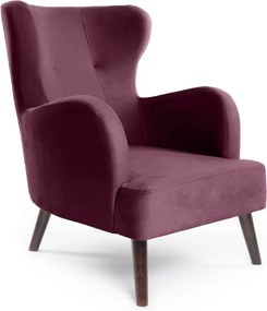 Poltrona in velluto viola Noemye - Bonami Essentials