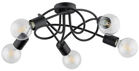 Lampadario a plafone BOSTON 5xE27/15W/230V nero