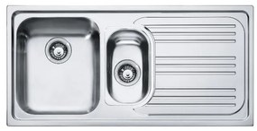 Lavello 1.5 vasche con gocciolatoio a destra FRANKE RRX 651 inox L 50 x L 100 cm argento