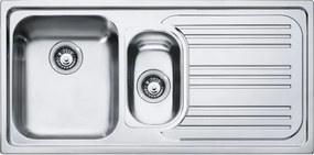 Lavello 1.5 vasche in inox argento FRANKE RRX 651 L 50 x L 100 cm, sgocciolatoio a destra