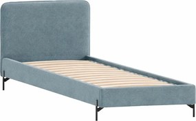 Letto singolo imbottito azzurro con griglia 90x200 cm Barker - Ropez