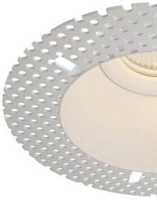 Faretto Da Incasso Moderno Dot Alluminio Bianco 1 Luce Diffusore Metallo