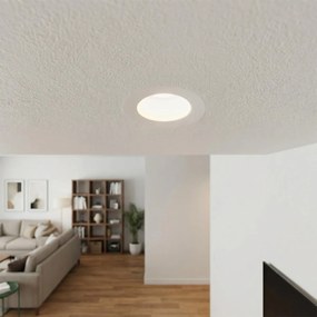 Portafaretto Rotondo Ø120x60mm GU10 in Gesso Pitturabile con Vetro