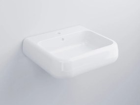 Cielo shui lavabo 54x48 sospeso o da appoggio con troppopieno in ceramica bianco lucido