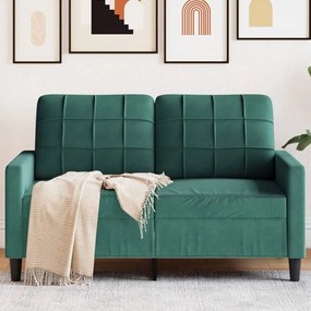 Divano A 2 Posti Verde Scuro 120 Cm İn Velluto /