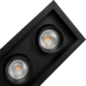 Faretto da incasso moderno nero orientabile 3 luci - Roof