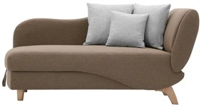 Chaise longue letto con contenitore in Tessuto Marrone - Angolo a sinistra - PENELOPE