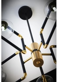 Jupiter 1985 - Lampadario a sospensione con supporto rigido IBRA 5xG9/10W/230V nero/oro