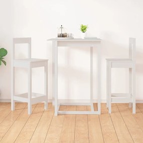 Sedie Da Bar 2 Pz Bianche 40x41,5x112 Cm Legno Massello Di Pino /