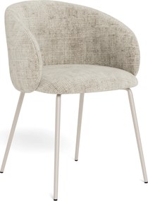 CLARA Beige (tessuto Juto 4)/gambe beige-grigio (Cashmere) - SEDIA MODERNA IMBOTTITA PER SOGGIORNO/SALA DA PRANZO/UFFICIO LOFT