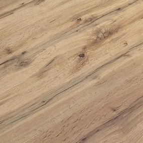 Tavolino CAMOGLI in legno, finitura rovere rustico e metallo verniciato nero trasformabile in tavolo da pranzo 120&#215;80 cm &#8211; 220&#215;80 cm altezza da 30 a 77 cm