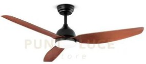 Ventilatore pegaso in metallo nero con 3 pale noce scuro a led 18w ...