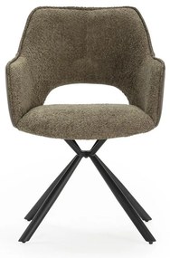 Set di sedie da pranzo verde in imbottito con braccioli 2 pz Mariel – Marckeric