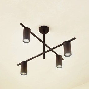 Plafoniera soffitto Marilou Lindby, dimmerabile, Nero, Soggiorno / Sala da pranzo, Metallo, Moderno, Plafoniera