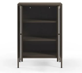 Vetrina grigia in metallo 70x100x40 cm Layna – Marckeric