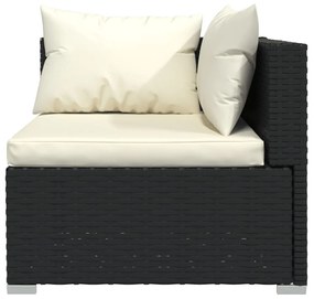 Set Divani da Giardino 8 pz con Cuscini in Polyrattan Nero