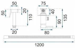 REA-B6311 -Miscelatore bidet con doccetta per installazione ad incasso LUNGO oro spazzolato